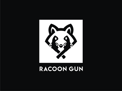 Racoon Gun branding design doublemeaning dualmeaning gun illustration logo racoo