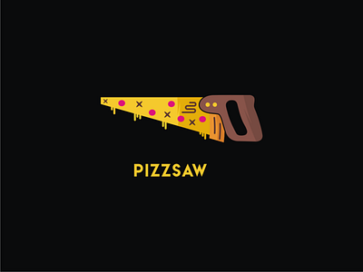 PizzSaw branding design doublemeaning dualmeaning illustration logo pizza saw