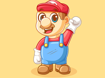 super mario cute character art character game design design art game illustration logo mascot mascot character mascot logo super mario bros vector