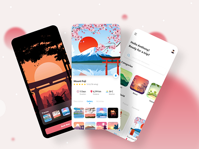 Travel App app design city clean illustration minimal minimalist mobile design tour tourism travel travel app travelling trip ui ux vacation