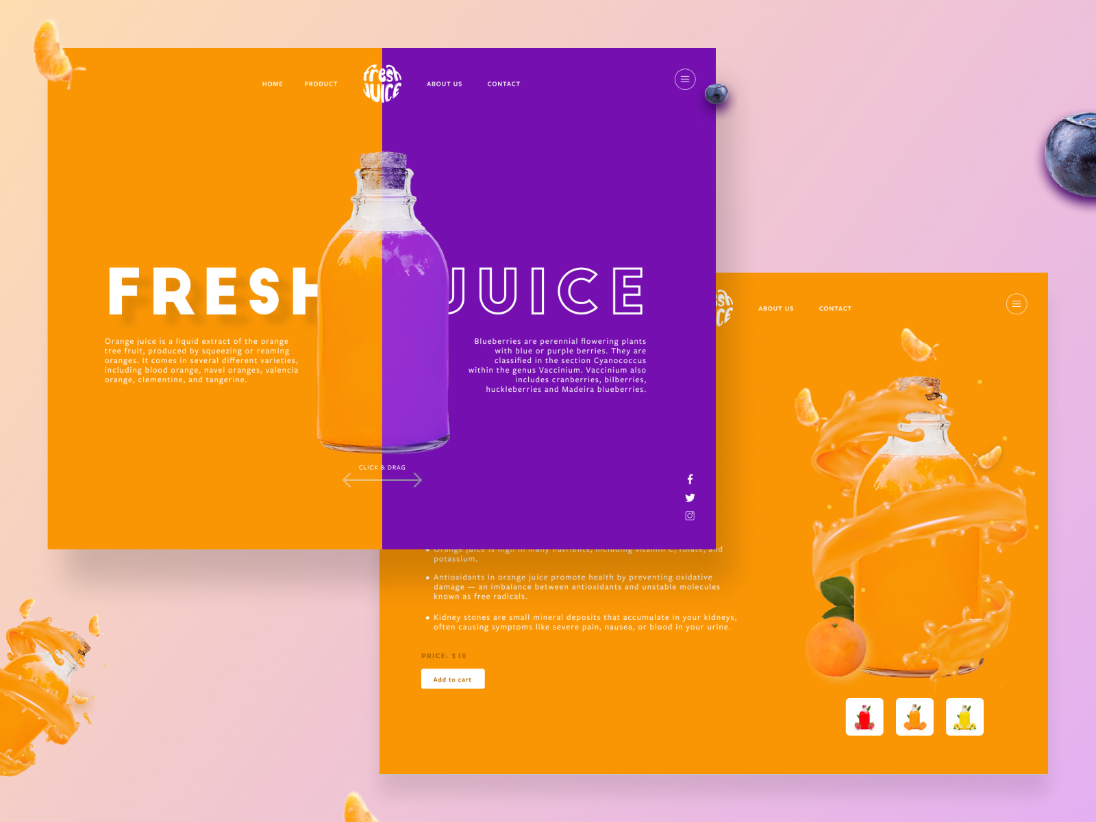 Juice Web Design by Adnan Khan on Dribbble