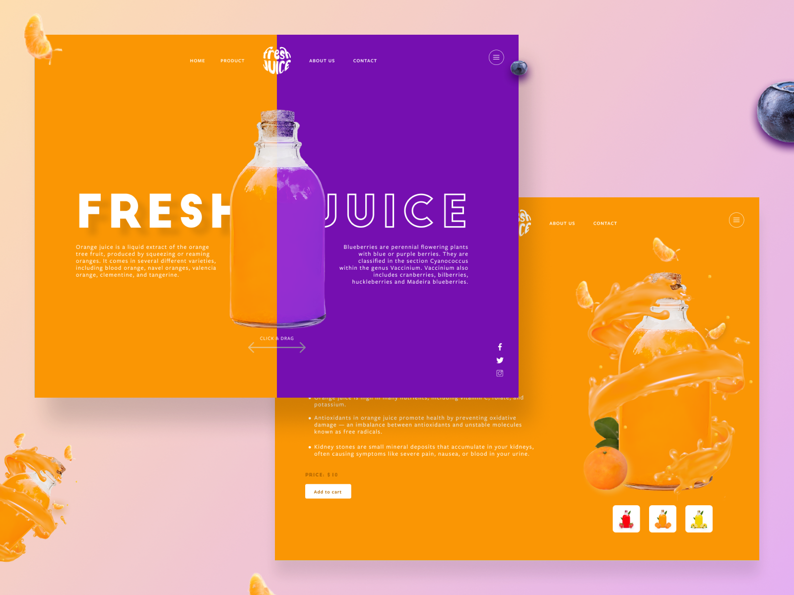Juice  Design by Adnan Khan on Dribbble