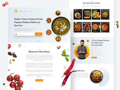 Food Delivery - Landing Page delivery food food delivery online delivery ui ui design uiux ux webdesign website