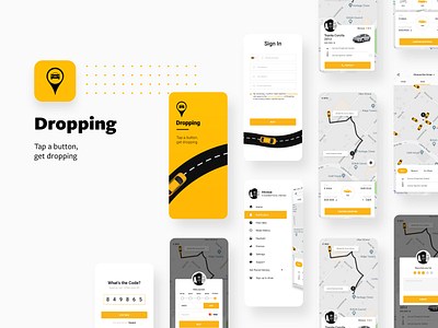 Dropping App Concept app booking branding design location app map mobile app ride taxi app taxi booking taxi booking app taxi driver taxi ui uber uber app ui ui design user experience user interface ux