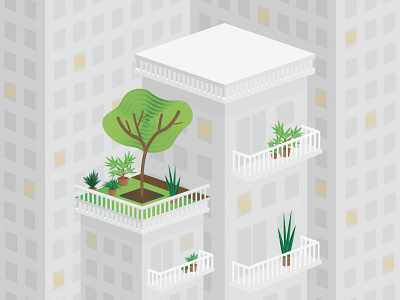 Rooftop Garden Illustration