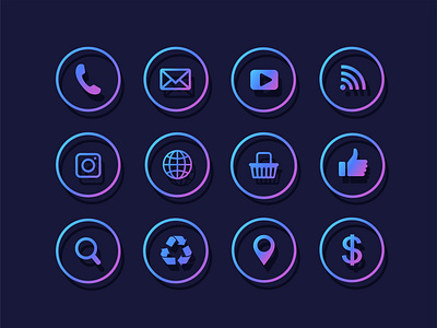 colorful gradient icons for website