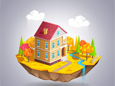 a cute house 3d adobe illustrator branding cartoon design garden house icon icons illustration vector