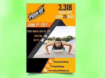 pushup challenge poster background buisness challenge design flyer gradient icons nice background picture poster pushup pushup man shadow shapes