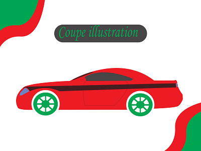 Coupe car design background car color company coupe design illustration red shapes typography vector white