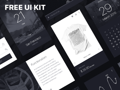 mOnochrome - Free UI KIT [*.psd]