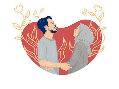 LOVE design flat illustration vector