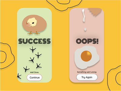 #UI011 Flash Message chicken design illustration oops success ui ui011 uidesign