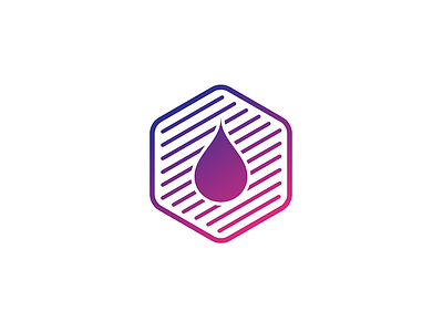 Water Icon badge gradient hex icon water