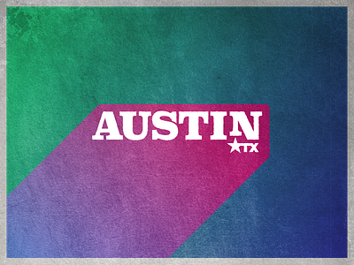 AUSTIN, TX art austin colorful contrast gradient modern star type typography