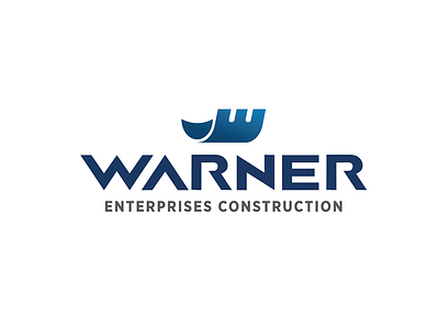 Warner Logo blue design gradient icon logo logo design logomark typography