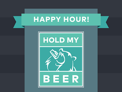 Hold My Beer banner bear beer event event logo happy hour logo material design teal