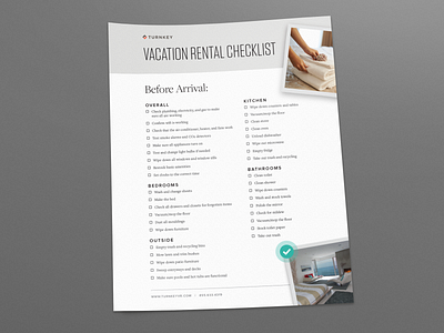 Vacation Rental Checklist checklist content content design handout paper print