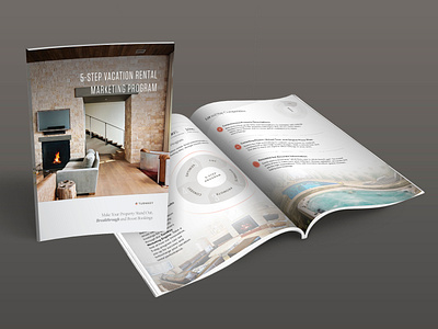 5 Step Vacation Rental Marketing Program brochure cover art cover artwork cover design design diagram icons magazine print