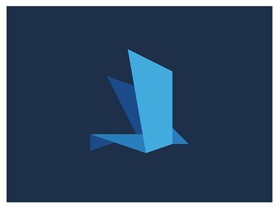 Origami Bird Logo blue brand design design geometric icon logo material design material ui modern origami vector