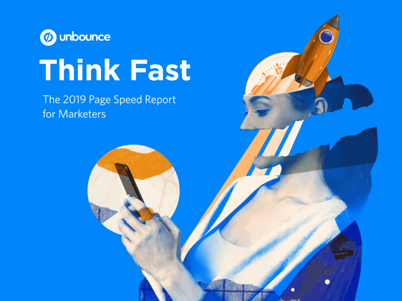 Think Fast - Page Speed Report animation blue brand collage data design fast graph rocket speed