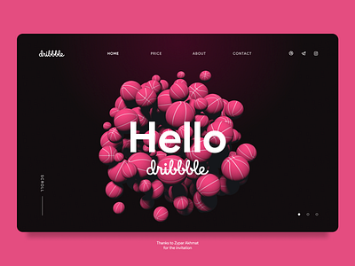 Hello Dribbble 3d animation design first shot hello hello dribbble ui web