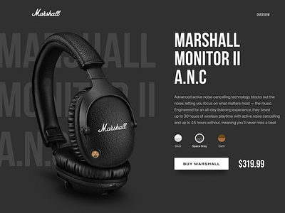 Marshall Monitor II A.N.C landing page