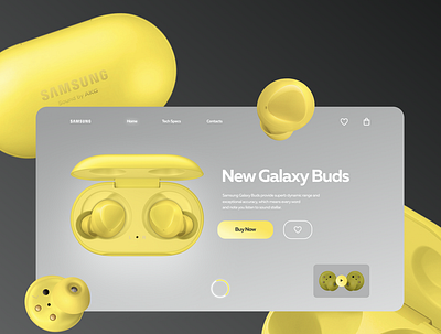 Samsung Galaxy Buds landing in Pantone colors design landing minimal typography ui ux ux ui webdesig website