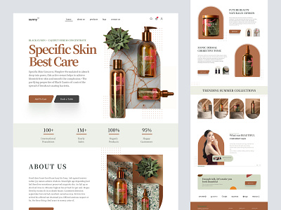 Skin Care Products Landing Page Design branding design graphic design typography ui