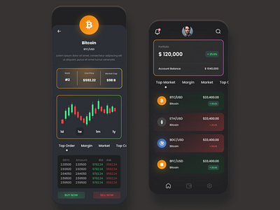 Crypto Trading Mobile App blockchain crypto mobile app mobile ui trading ui uidesign uidesigner uiux uxigers web app