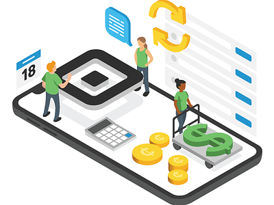 Mobile Payments isometric mobile pay