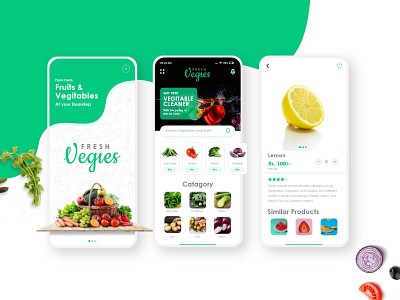 Vegies- Fruits & Vegitables App ecommerce graphicdesign mobile app online shop ui ux design ui design vegetable vegetable app