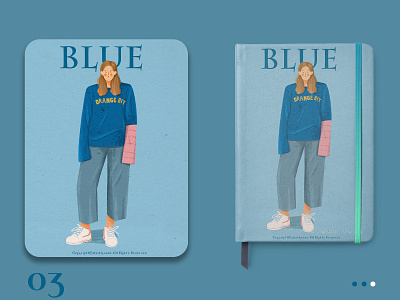 蓝色女孩 design flat illustration 商业插画