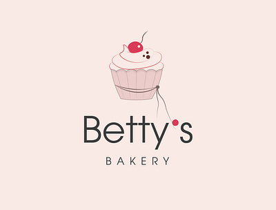 Cupcake Logo: Betty's Bakery branding branding design cupcake logo dailylogochallenge design flat graphicdesign illustration logo logodesign pinklogo typography vector logo