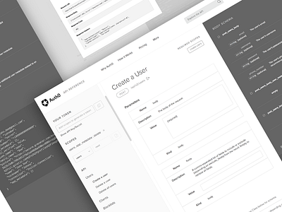 API Reference - Wireframes api bw design docs no color process reference ux wireframes