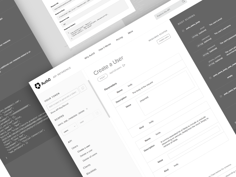 API Reference - Wireframes by Vic Fernandez for Auth0 on Dribbble