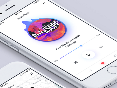 Discovery music app - Player app design interaction ios mobile music music player player ui ux