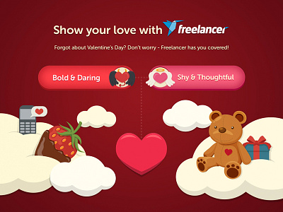 Freelancer Valentine's Day Page chocolate clouds freelancer love red valentines