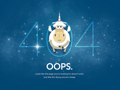 404 Page 404 concept freelancer space unicorn