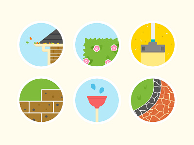 Say hi to cute icons cleaning garden hipages icons illustration plumbing