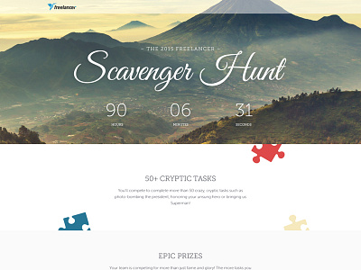 2015 Freelancer Scavenger Hunt freelancer landing page scavenger hunt