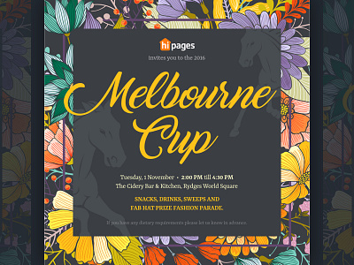 Melbourne Cup Invitations floral flowers hipages horses invitation melbourne cup