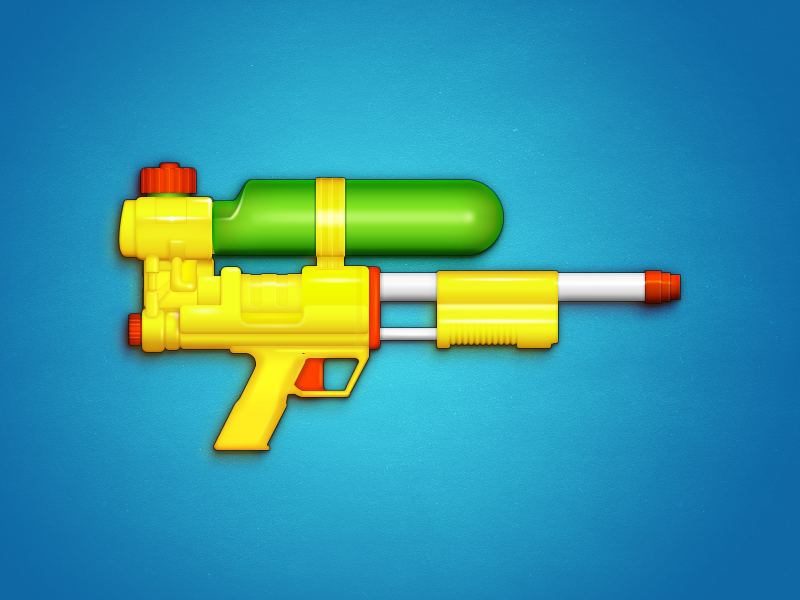Weapon of choice super soaker illustration icon toy weapon game gun rifle water gun