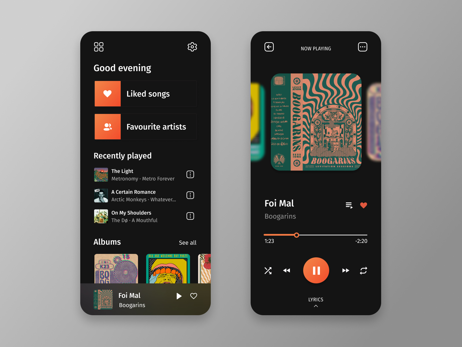 Daily UI Design #009 · Music Player by Lucía Lanza on Dribbble