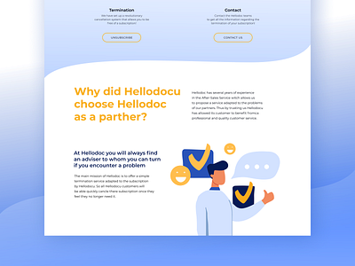 Landing page for a Customer service