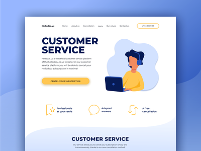 Landing page for a Customer service design experience design figma mobile app ui uiux ux web web design website design