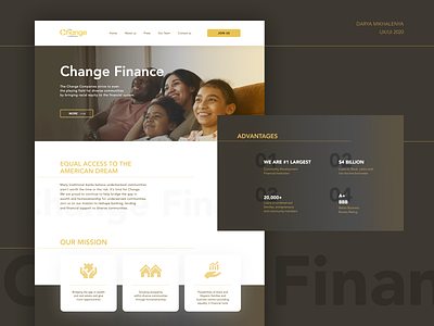 Landing page for Change Company branding design experience design figma ui uiux ux web web design website design
