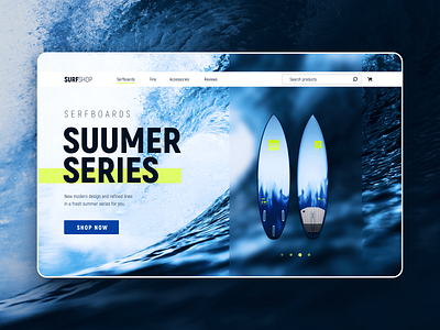 Landing page design for store surfing