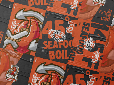 145 ℉ Seafood Boil | Branding art branding crab design icon illustration illustrator logo logo design typography