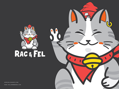 Rac & Fel | Logo Design brand identity branding cat icon illustration logo logo design logo designer logotype mark typography visual identity