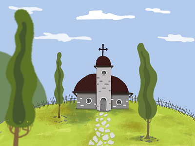 Church Scene background design